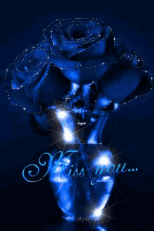 گیف گل رز آبی