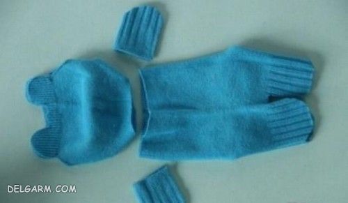 آموزش تهیه عروسک خرسی در خانه فقط با یک لنگه جوراب