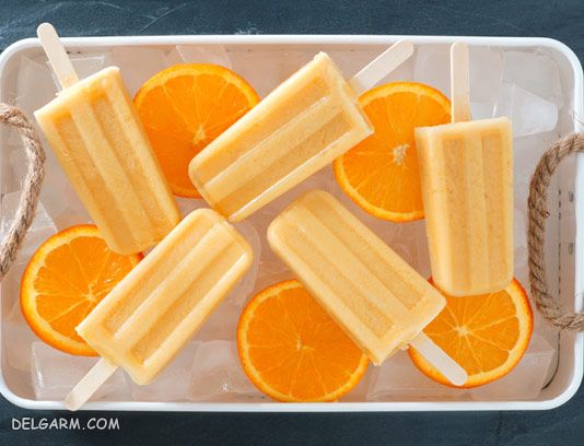 بستنی پرتقالی/طرز تهیه بستنی یخی با طعم پرتقال