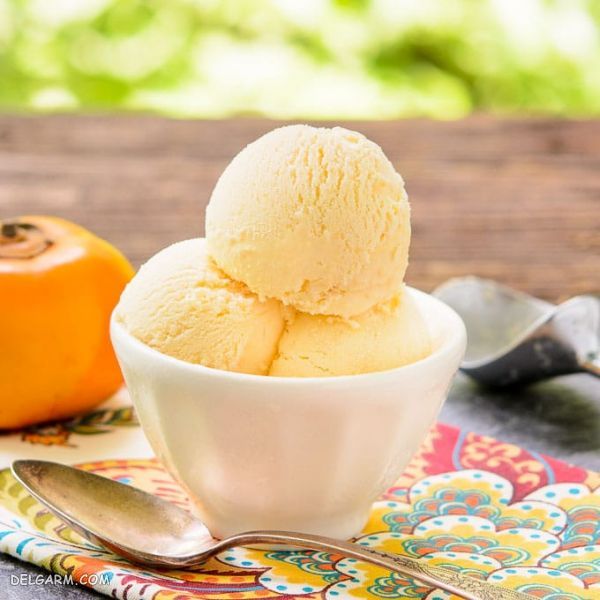 بستنی خرمالو : روشی طلایی جهت تهیه بستنی خرمالو