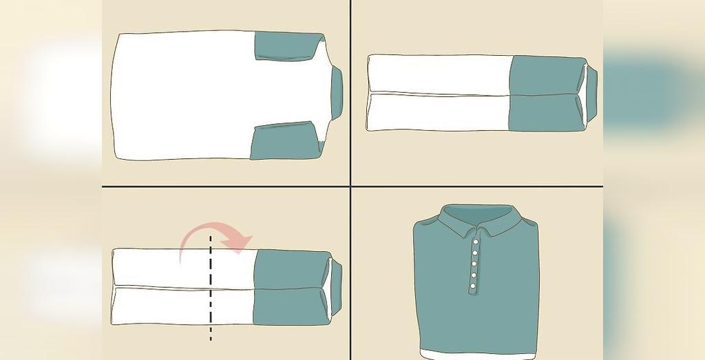 آموزش تا کردن پیراهن های یقه دار برای فضای کم