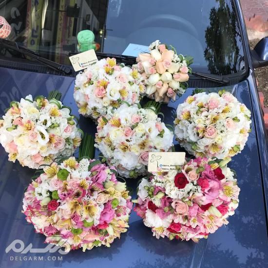 تزیین دسته گل عروس با تور - طرح های جدید از تزیین دسته گل عروس سال 2018