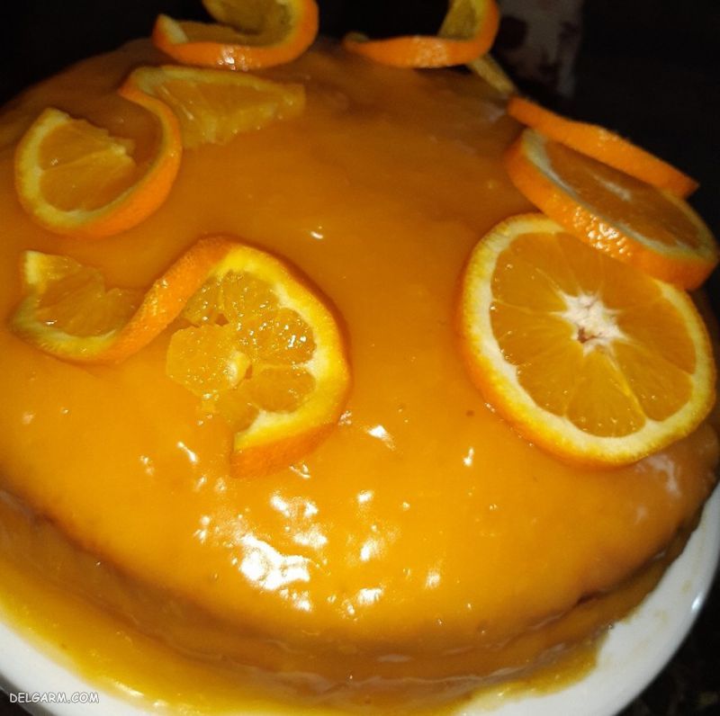 کیک با سس پرتقال