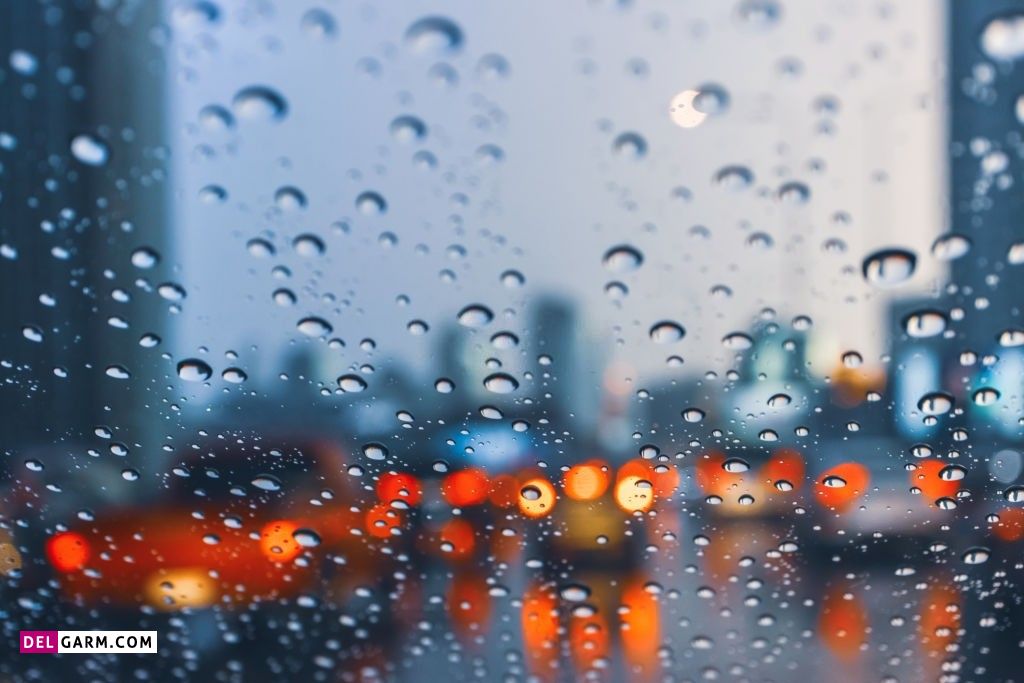 عکس باران روی شیشه